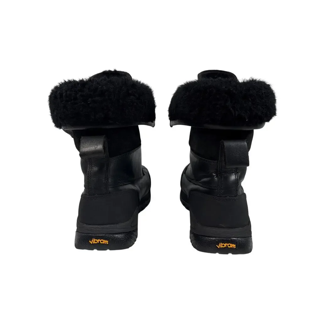 UGG Butte Winter Boots Mens 9.5 Waterproof Black Leather  display picture 2